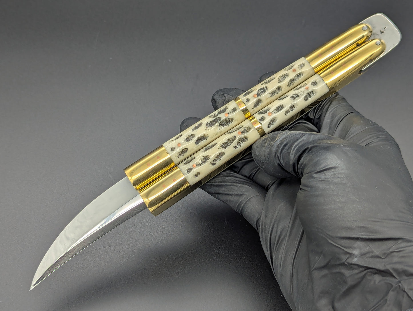 14.25" BUSISI XL BLADE FHM BALISONG RAMBO BONE