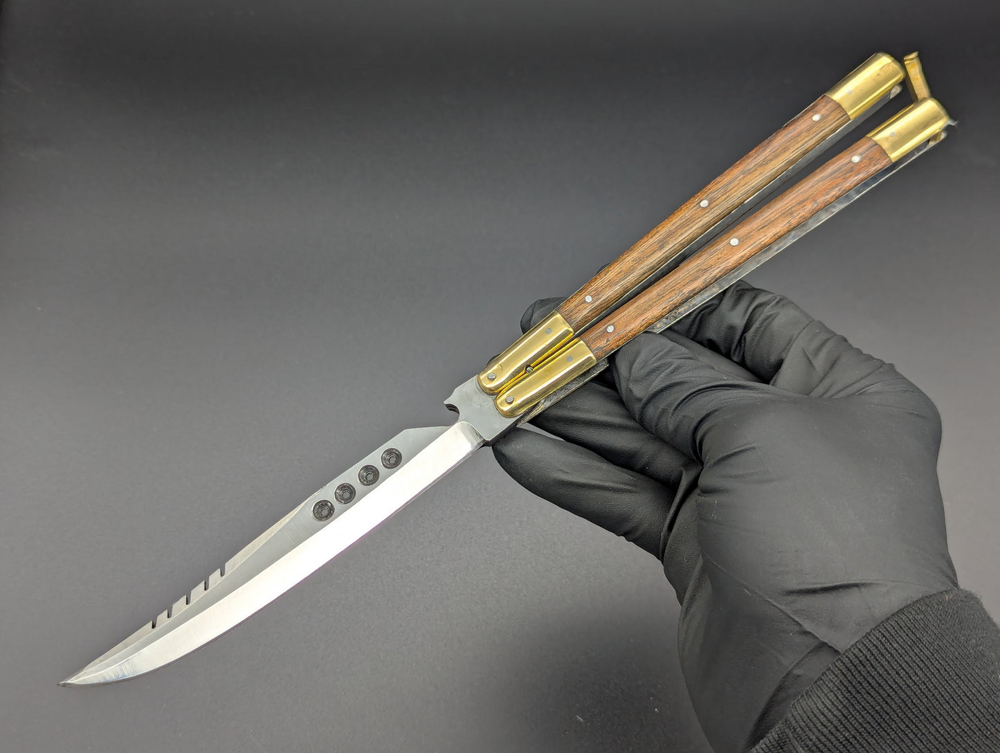 11" FHM Philippines Handmade Slim Narra Wood Balisong Rambo Bottle Opener