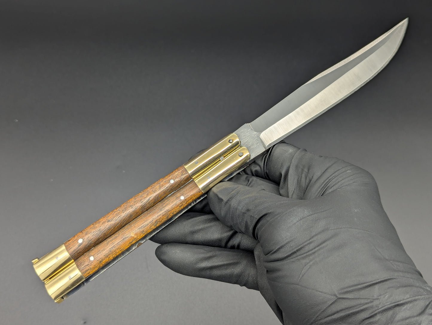 9" FHM Slim Narrawood Balisong Clip Point