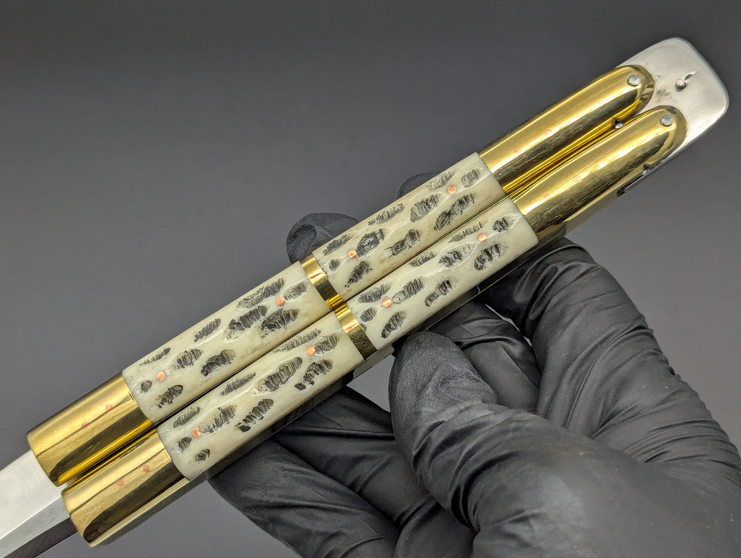 14.25" BUSISI XL BLADE FHM BALISONG RAMBO BONE