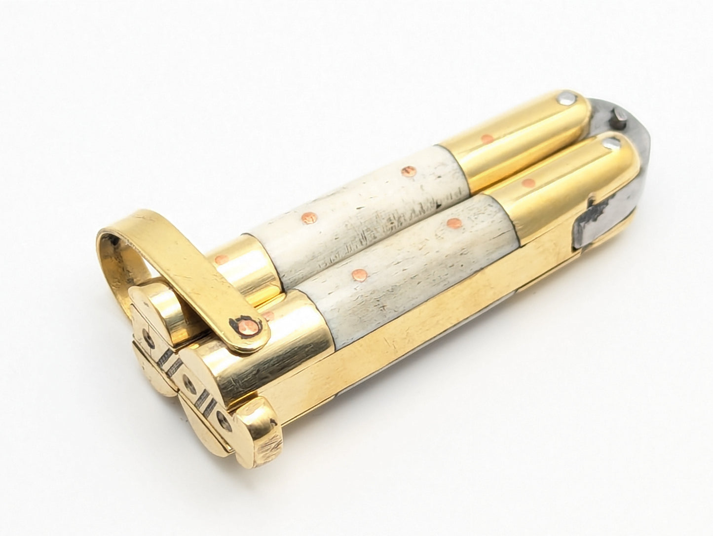 Minion II White Bone FHM Balisong Bottle Opener