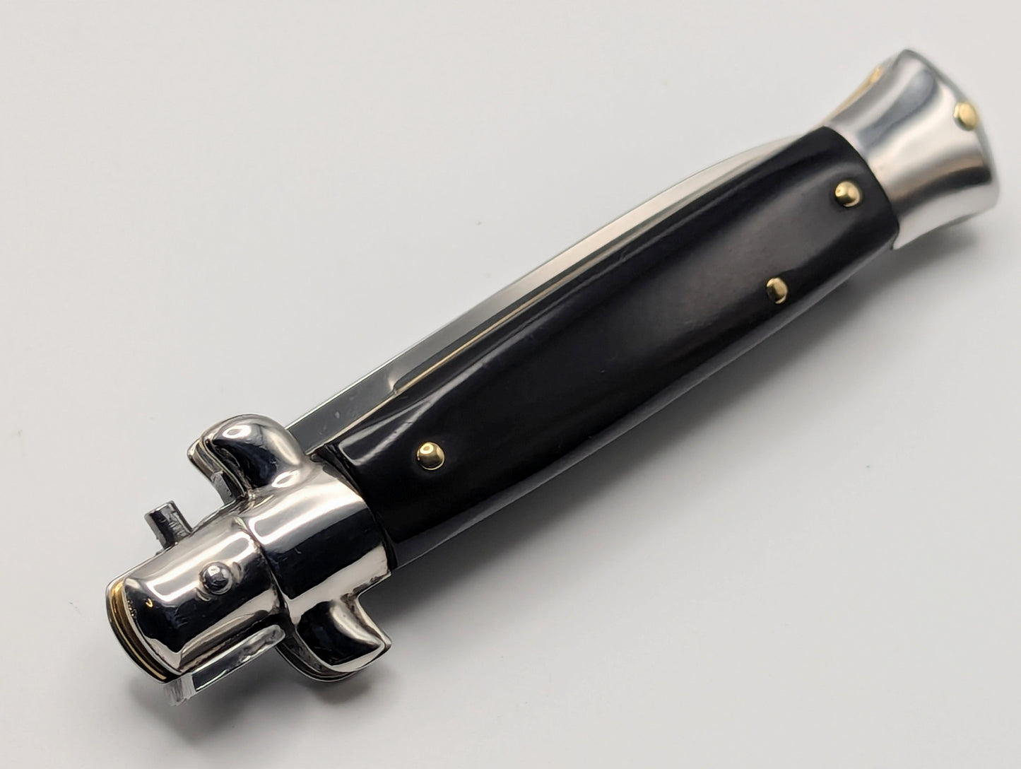 8" OL Buffalo Horn Italian Stiletto Flat Grind