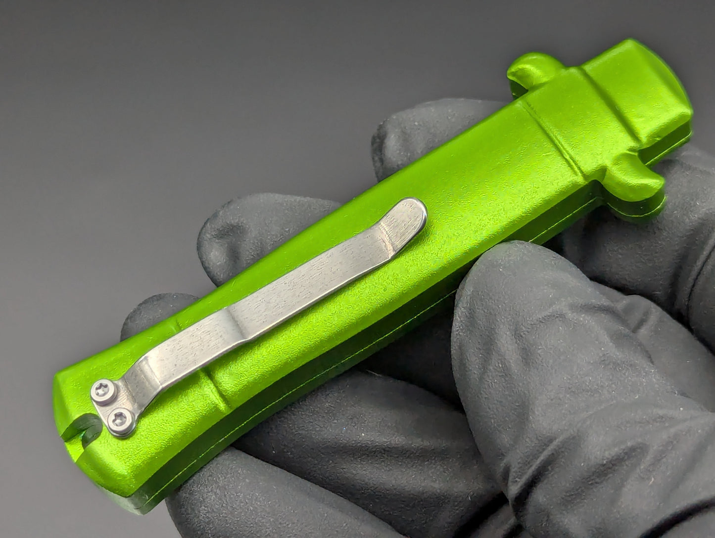 MINI GREEN STILETTO CALIFORNIA LEGAL OTF KNIFE