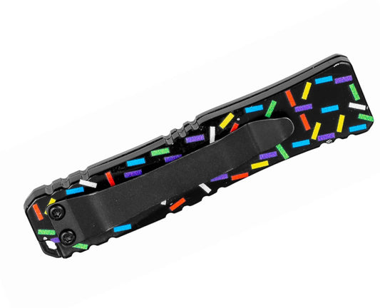 BLACK SPRINKLED FIRECRACKER 2.0 D/A OTF KNIFE