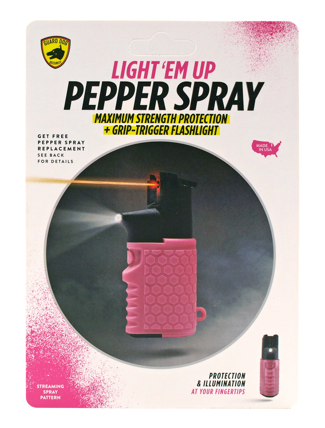 Guard Dog Light Em Up Pepper Spray Pink