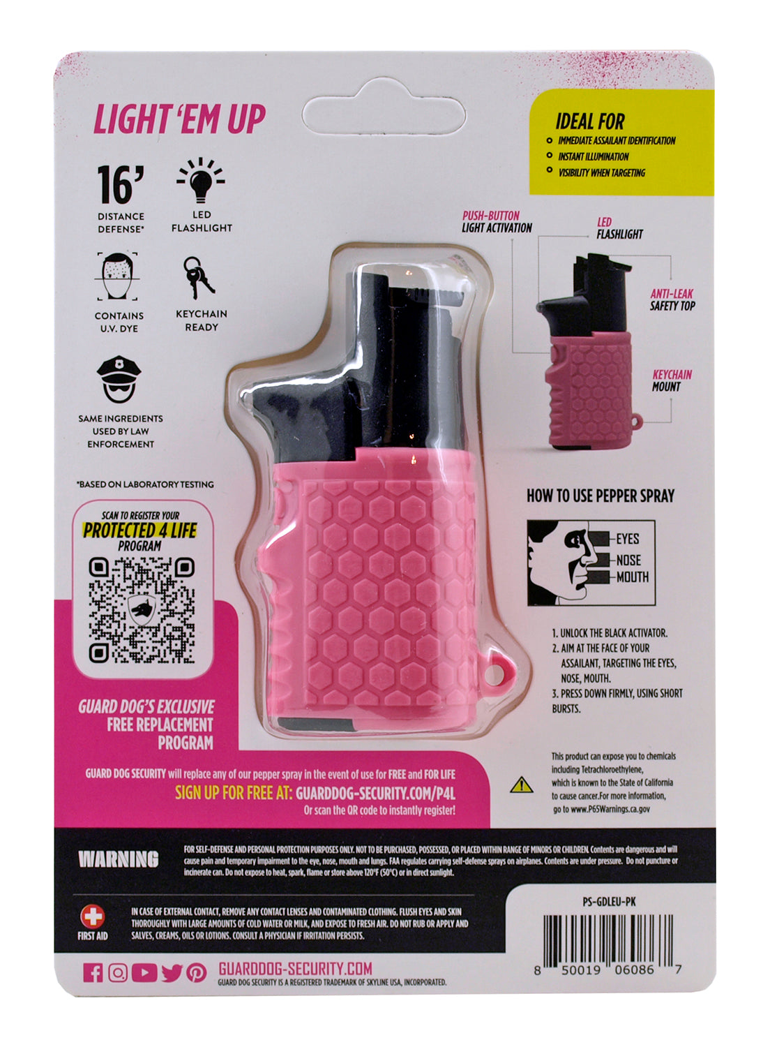 Guard Dog Light Em Up Pepper Spray Pink