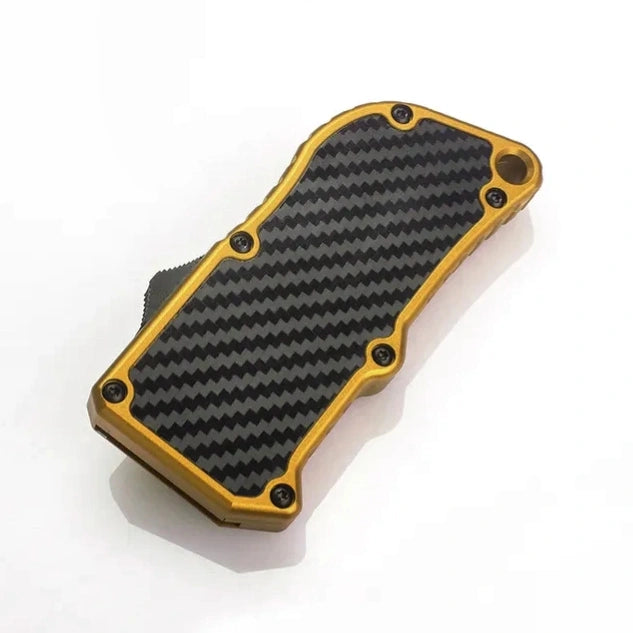 Gold Carbon Fiber D/A Box Cutter OTF Knife