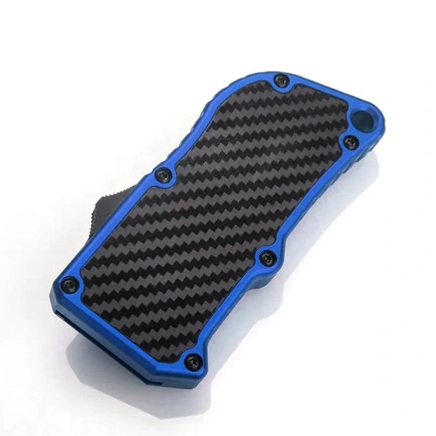Blue Carbon Fiber D/A Box Cutter OTF Knife