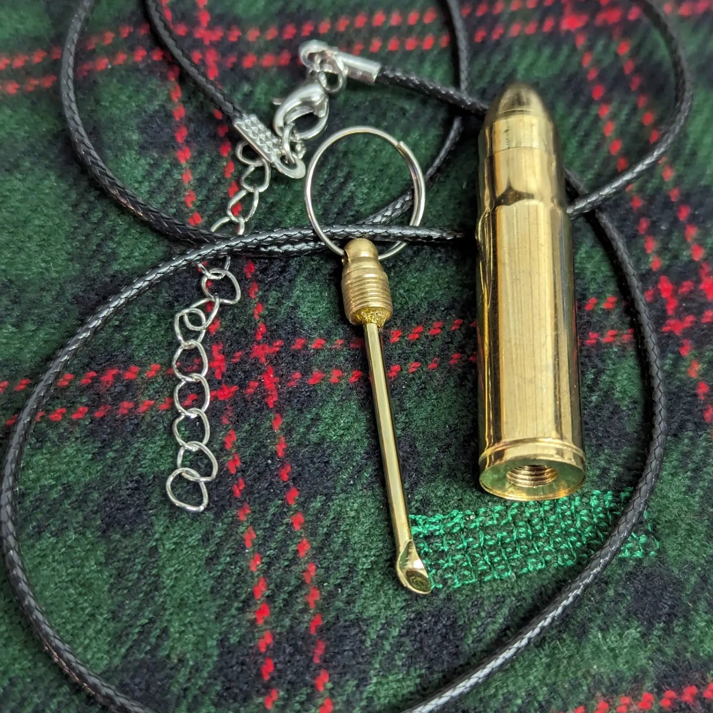 22" Brass Bullet Hidden Party Spoon Necklace