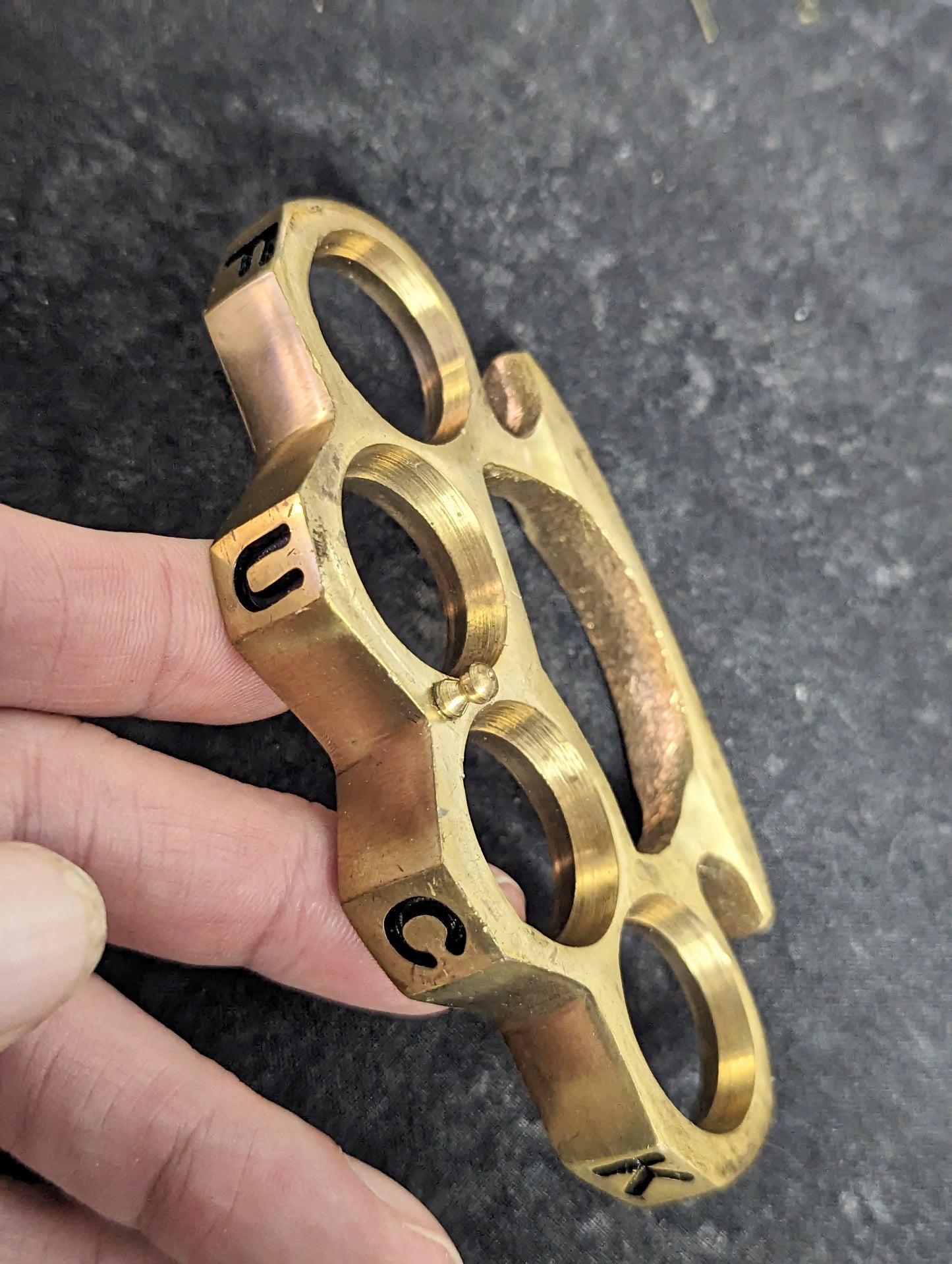 FUK CASTED BRASS SQUARE TOP KNUCKLE DUSTER