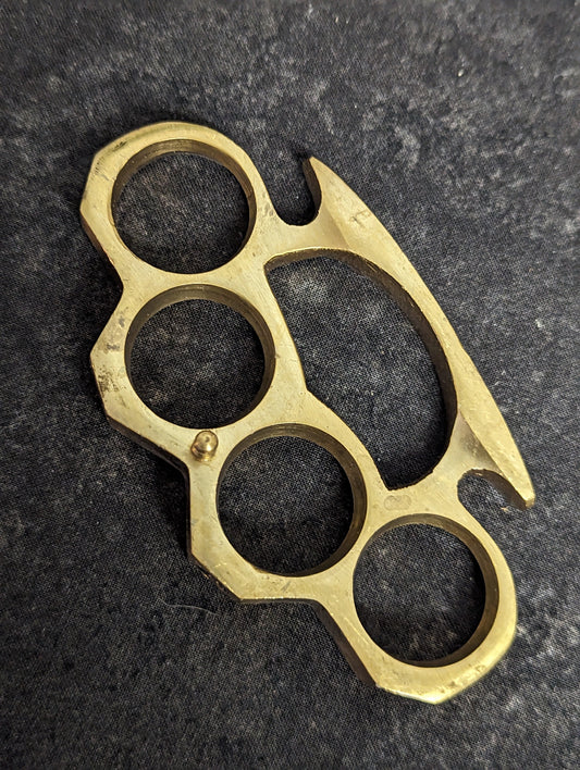 BLACK CROSS CASTED BRASS SQUARE TOP KNUCKLE DUSTER