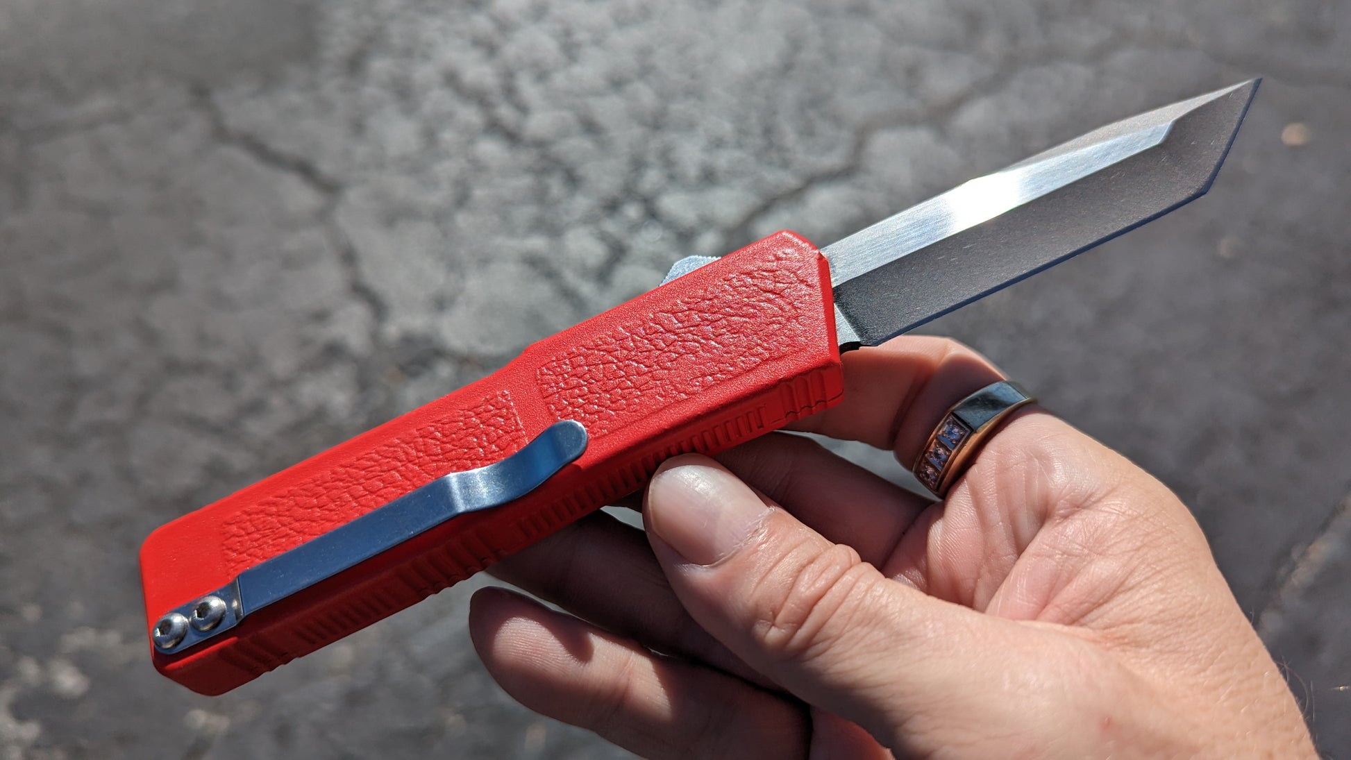 Taiwan Lightning OTF Red 2-Tone Plain Edge Tanto Blade – LIGHTNING OTF ...