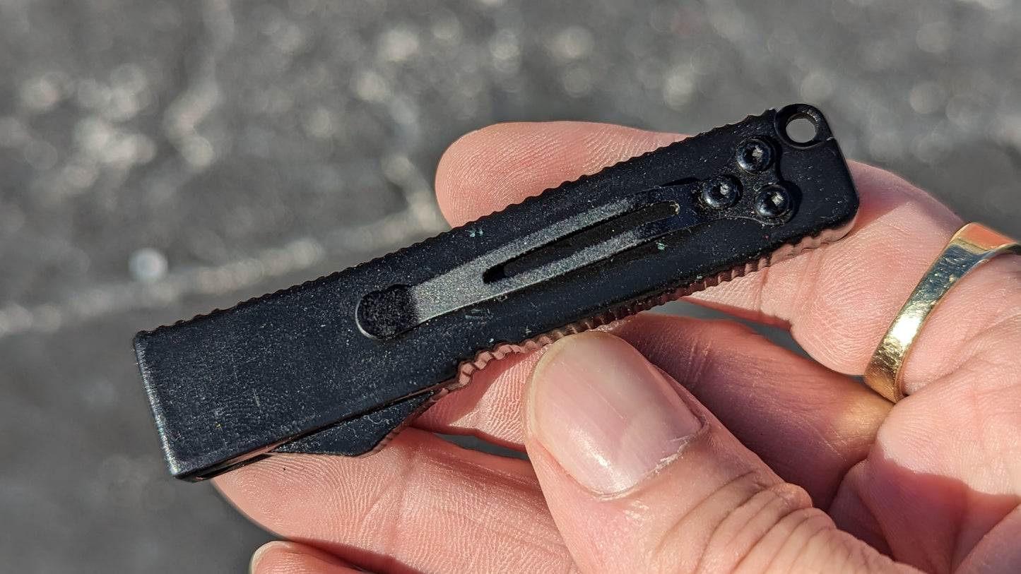 BLACK FIRECRACKER MINI D/A OTF KNIFE w/ TANTO