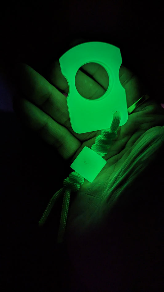 GLOW IN DARK GREEN RESIN "SFK" SINGLE FINGER KNUCKLE DUSTER