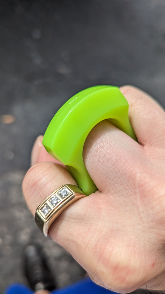 GLOW IN DARK GREEN RESIN "SFK" SINGLE FINGER KNUCKLE DUSTER