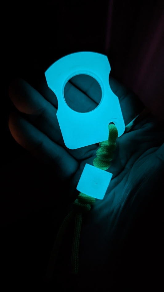 GLOW IN DARK BLUE RESIN "SFK" SINGLE FINGER KNUCKLE DUSTER