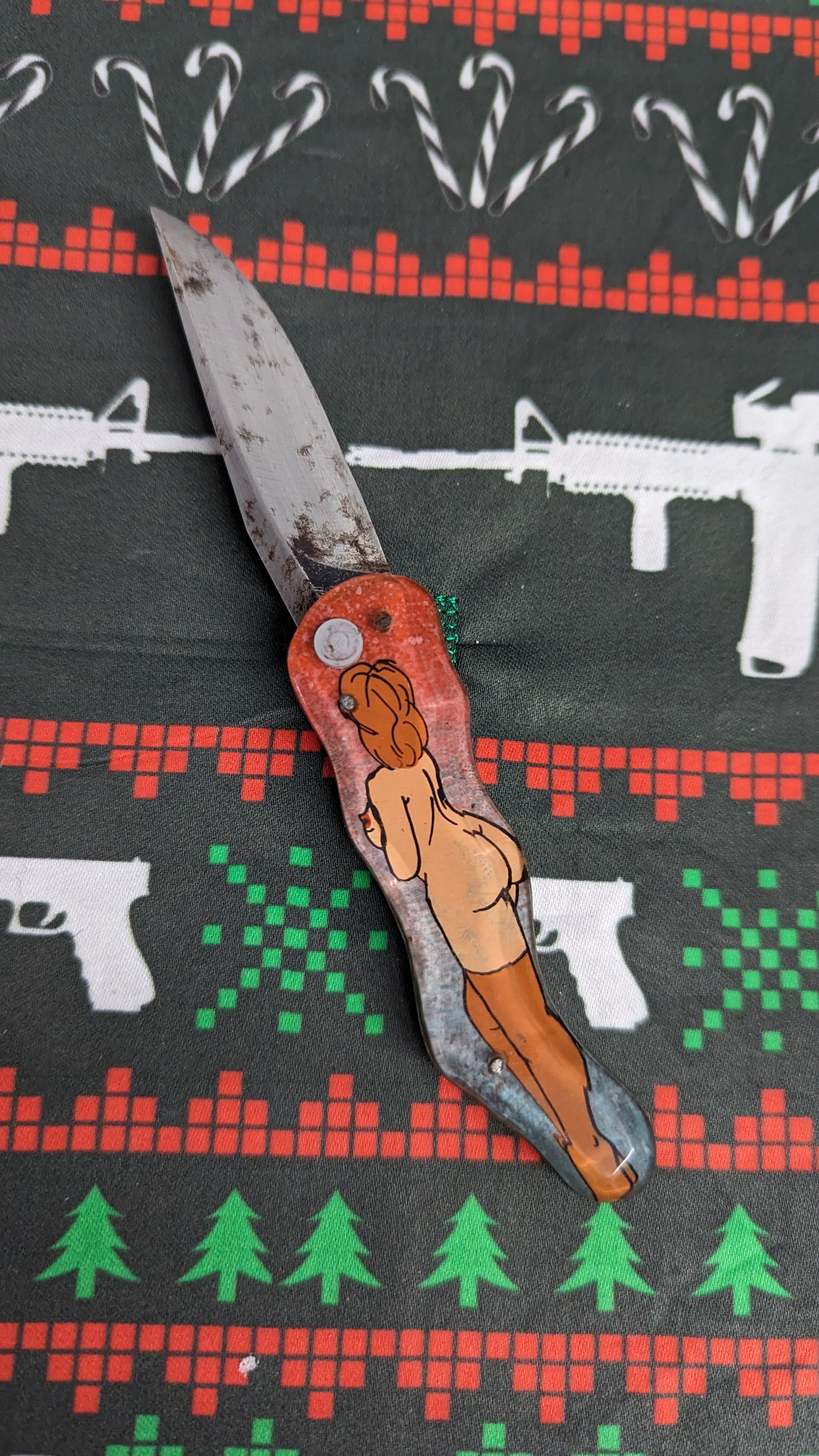 Vintage Russian Prison Made Pinup Knife 3