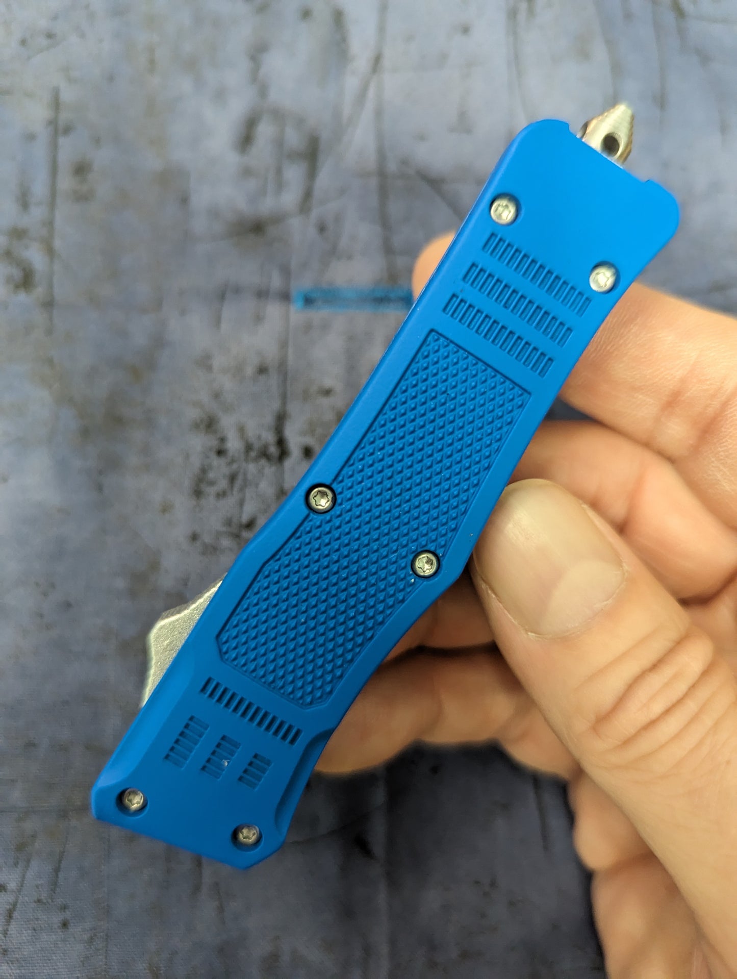 7" Mini Modified Tanto CQB OTF Automatic Knife Blue