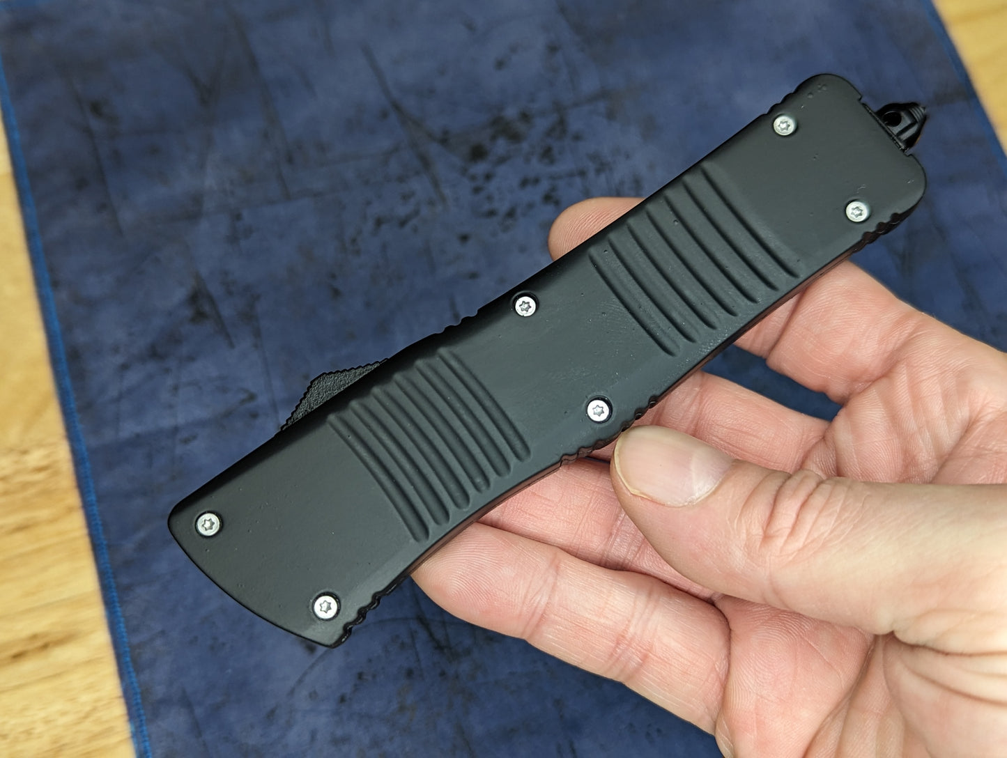 9.5" XL BLACK TACTICAL D/E OTF AUTOMATIC KNIFE
