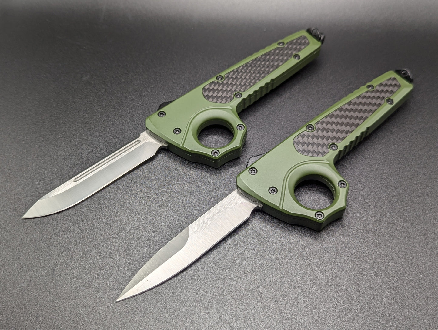 GREEN SFK GLASS BREAKER D/A OTF KNIFE BAYONET