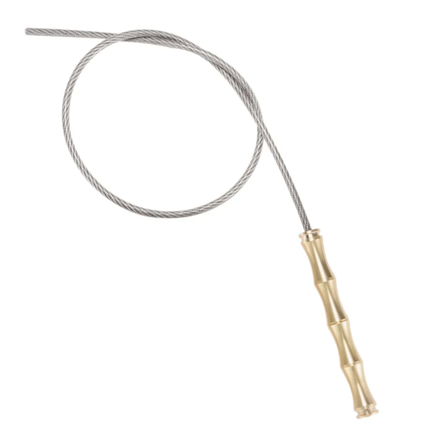 30" BRASS HANDLE STEEL CABLE WHIP