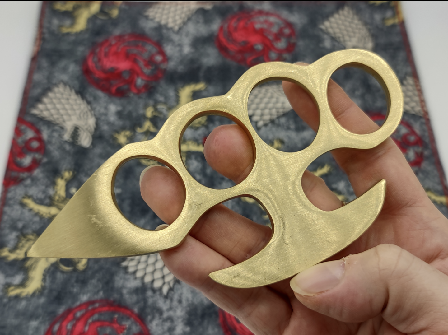 5TH ACE LINCOLN STYLE SOLID BRASS STOCK KNUCKLE DUSTER