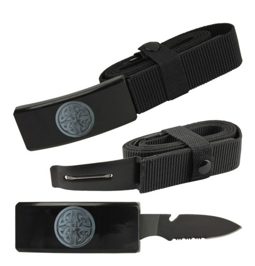Concealed Celtic Belt Buckle Knife LIGHTNING OTF KNIVES