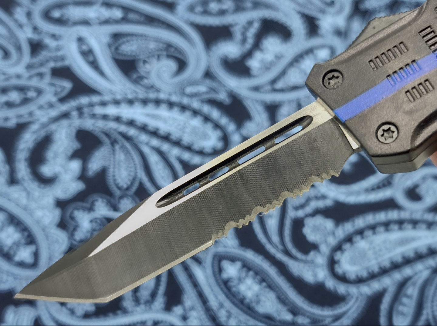 Large Blue Line Tactical CQB D/A OTF Knife