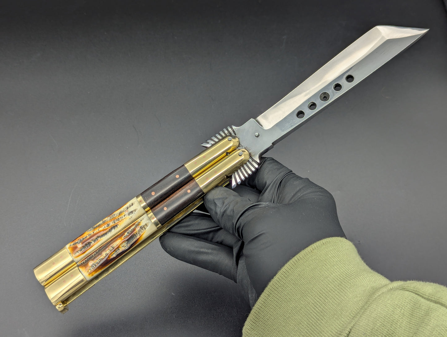 11.25" PHILIPPINES HANDMADE BALISONG EAGLE TANG TANTO