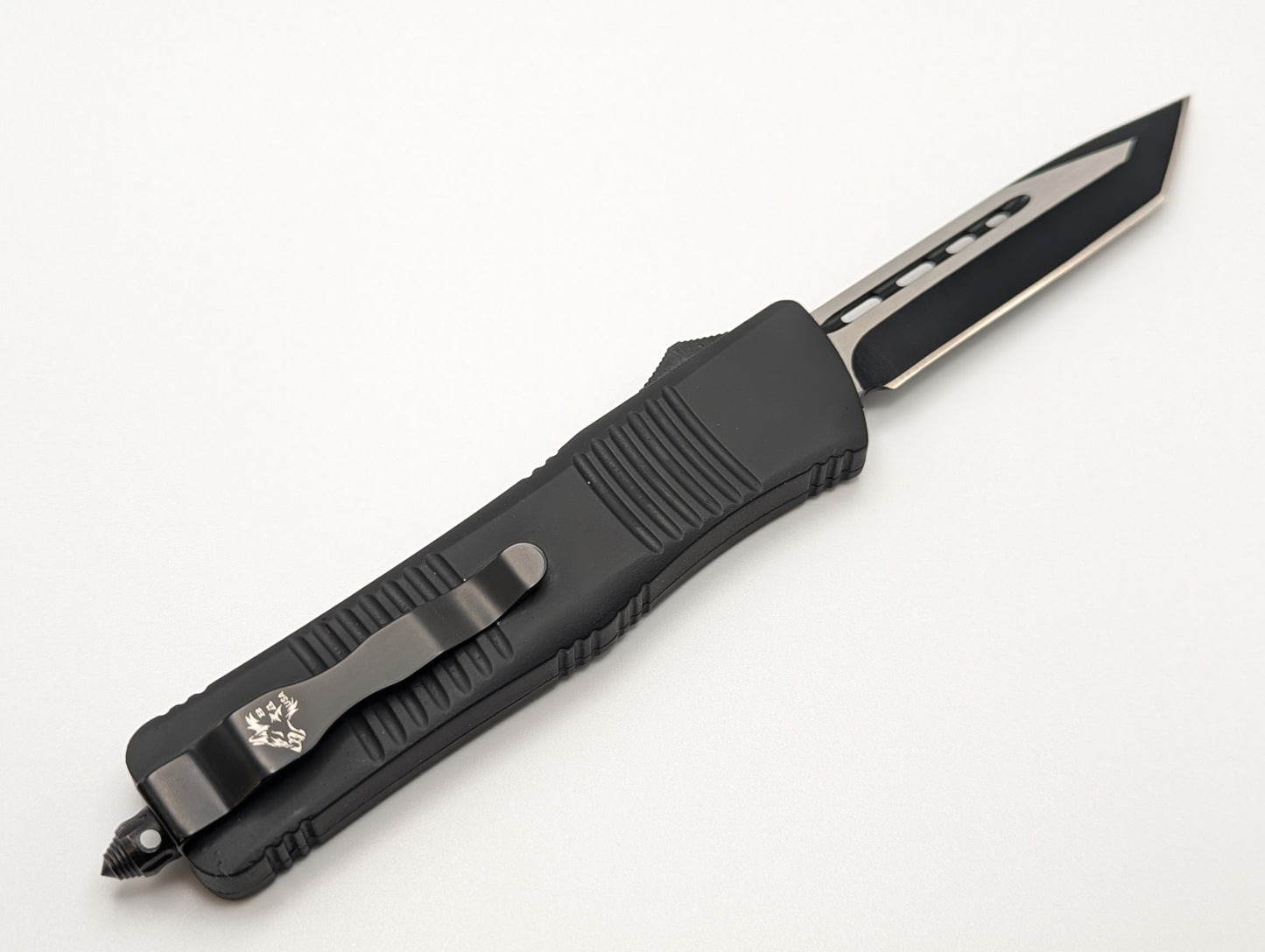 9.5" XL BLACK TACTICAL TANTO OTF AUTOMATIC KNIFE