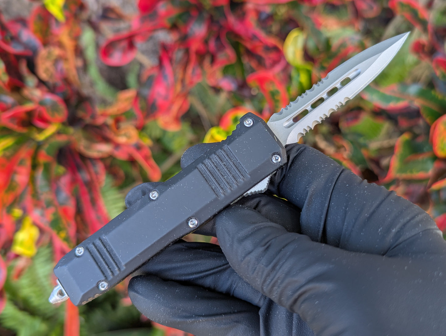 7" Mini Double Edge Serr. D/A OTF Knife