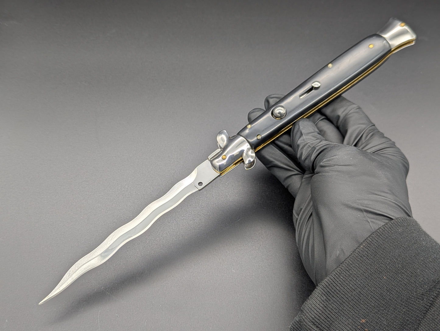 13" KRIS BLADE BLACK COMPOSITE ITALIAN STYLE STILETTO