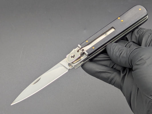 7.5" BLACK WOOD CLASSIC AUTOMATIC LEVERLOCK KNIFE