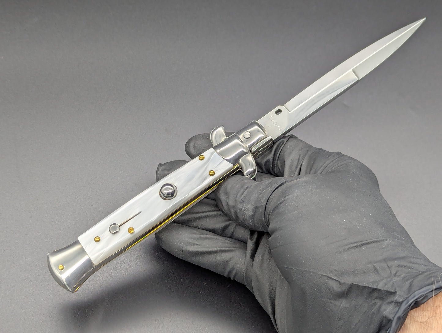 9" Frank Beltrame Faux Pearl Scale Italian Stiletto Bayonet