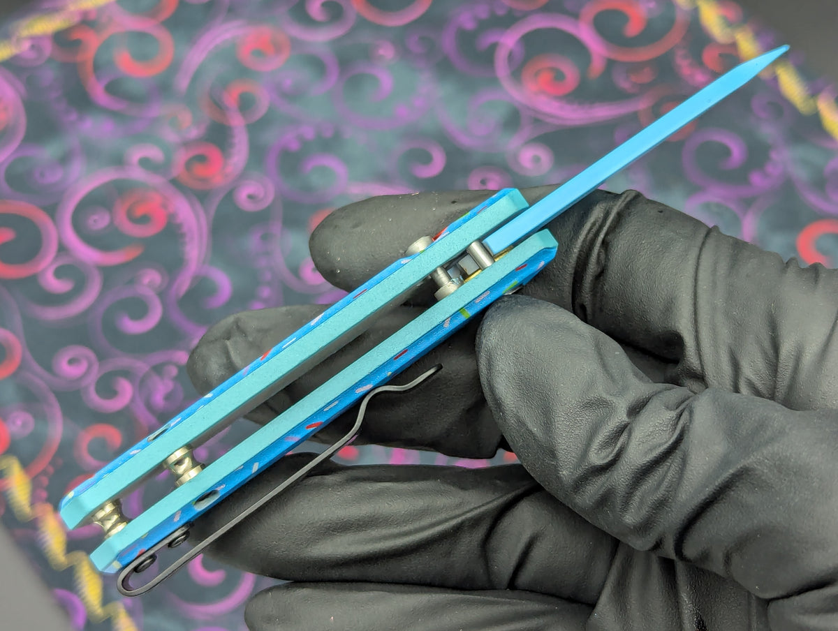 BLUE SPRINKLE DONUT CALI LEGAL SWITCHBLADE KNIFE