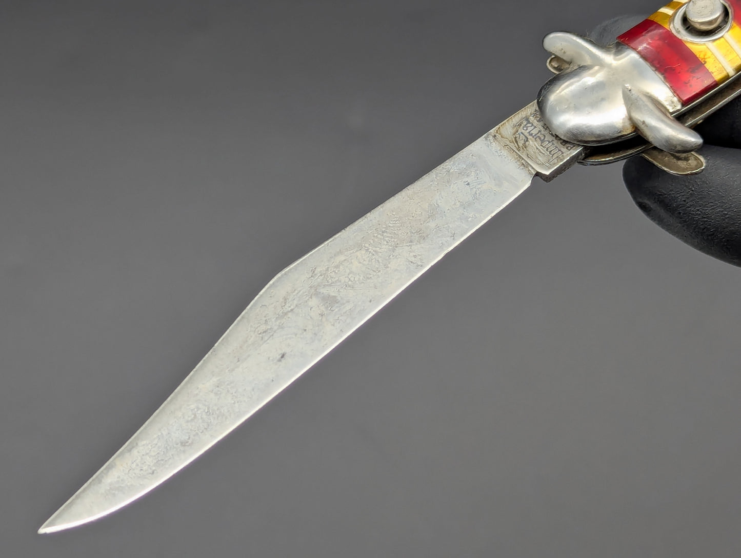 ANTIQUE IMPERIAL FIXED GUARD CANDY STRIPE SWITCHBLADE KNIFE