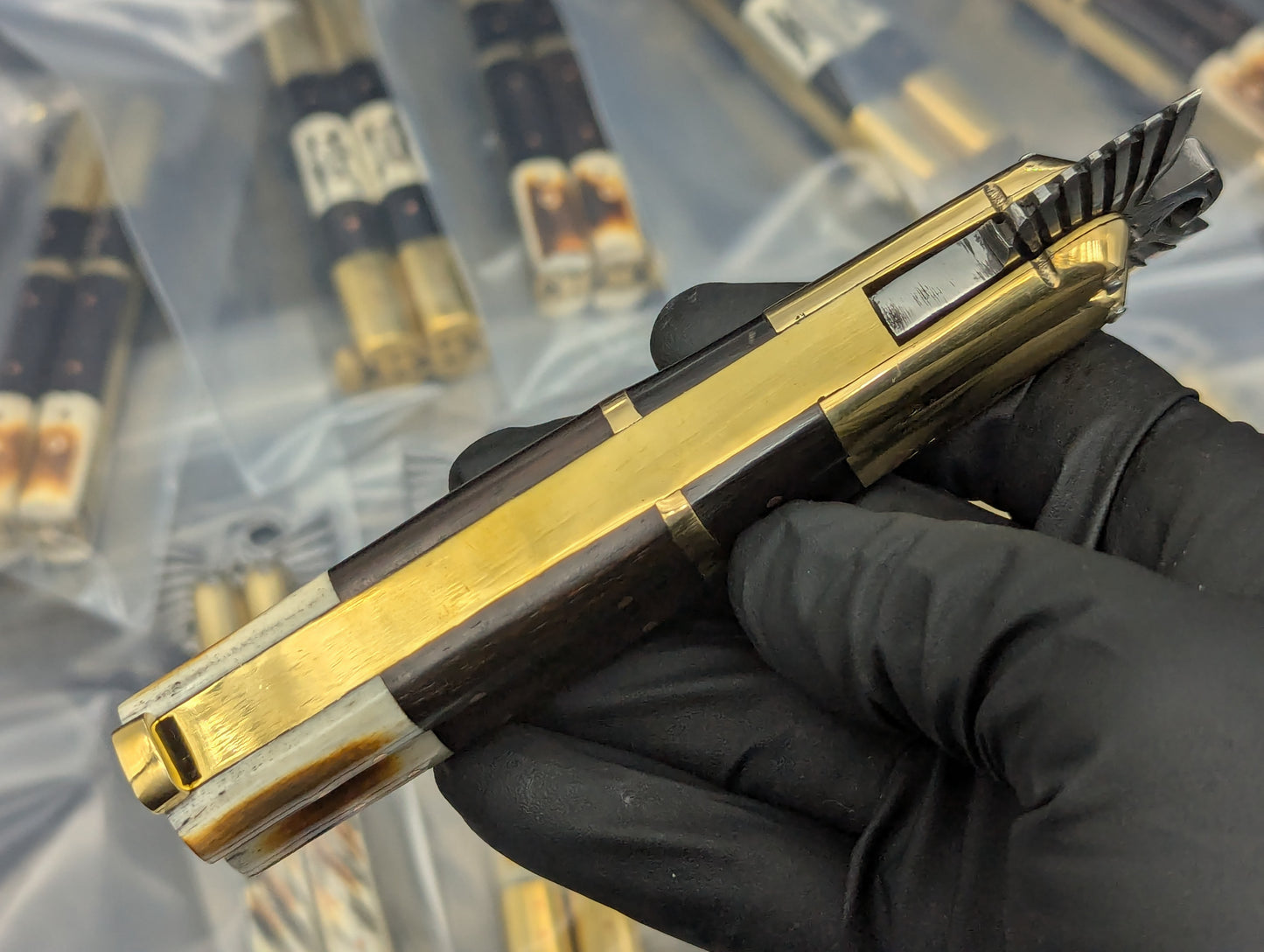 22CM PHILIPPINES HANDMADE EAGLE BALISONG BONE/ HORN CLIP