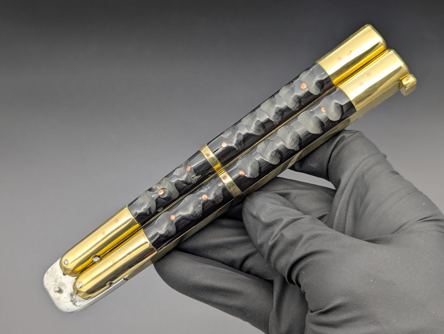 11" CARABOA HORN KRIS BLADE FHM BALISONG TEXTURED