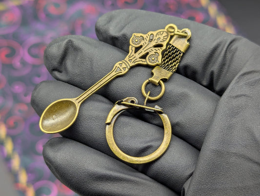 Antiqued Bronze Victorian Mini Big Spoon Keyring Ver. 2