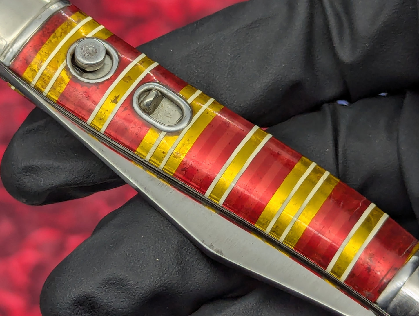ANTIQUE IMPERIAL USA CANDYSTRIPE SWITCHBLADE KNIFE