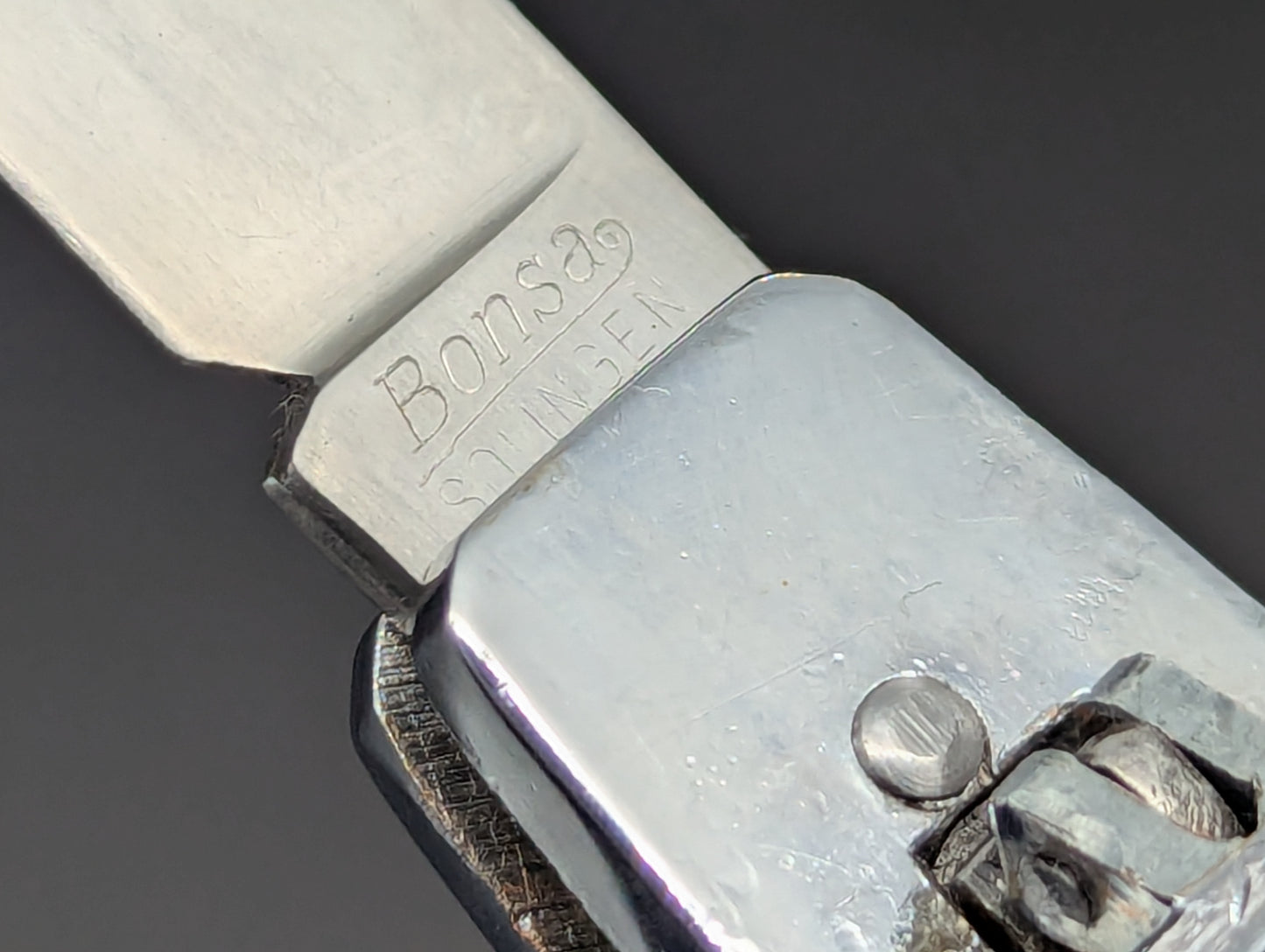 7" ANTIQUE BONSA SOLINGEN STAINLESS SWITCHBLADE LEVERLOCK