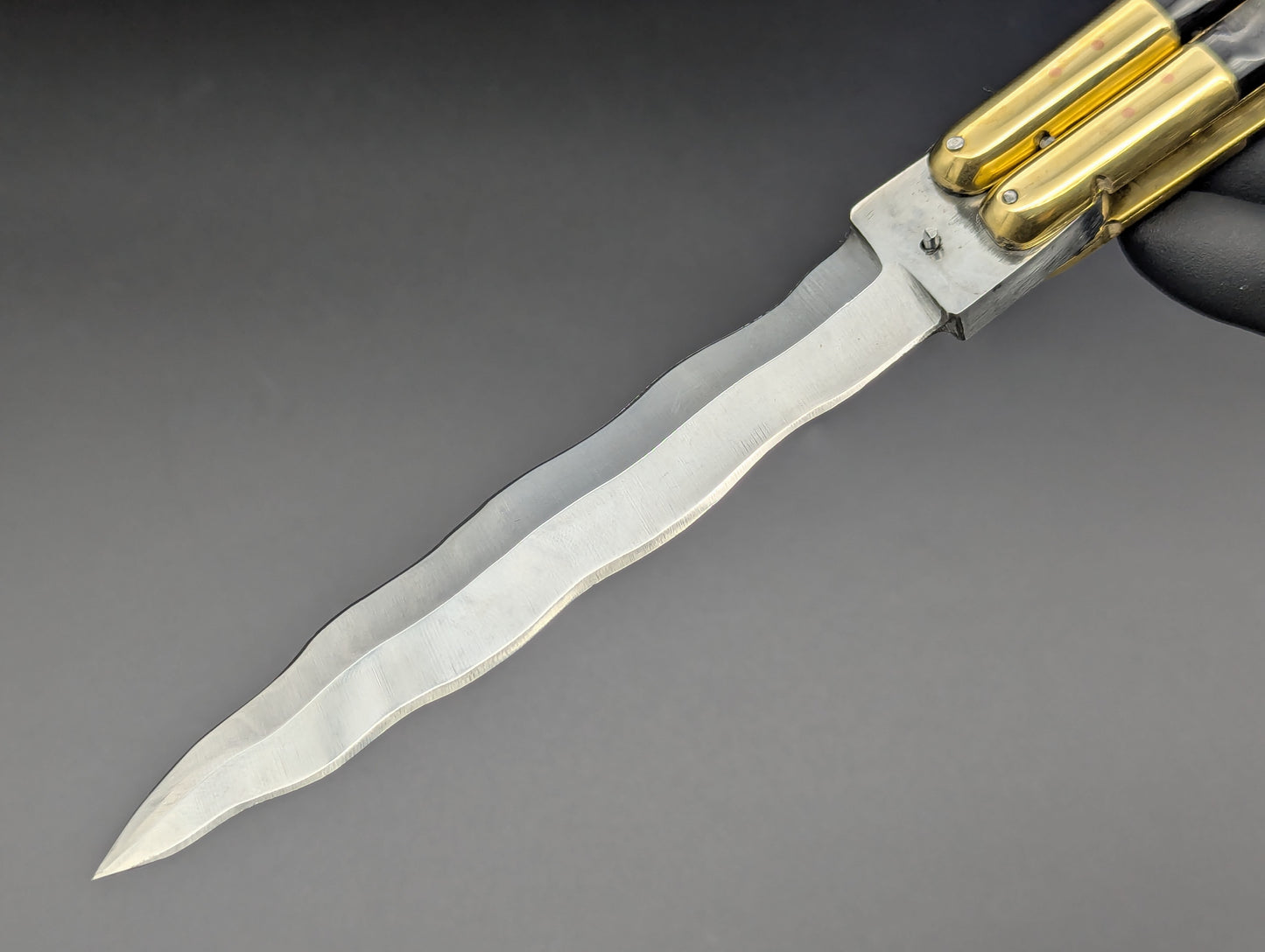 11" CARABOA HORN KRIS BLADE FHM BALISONG TEXTURED