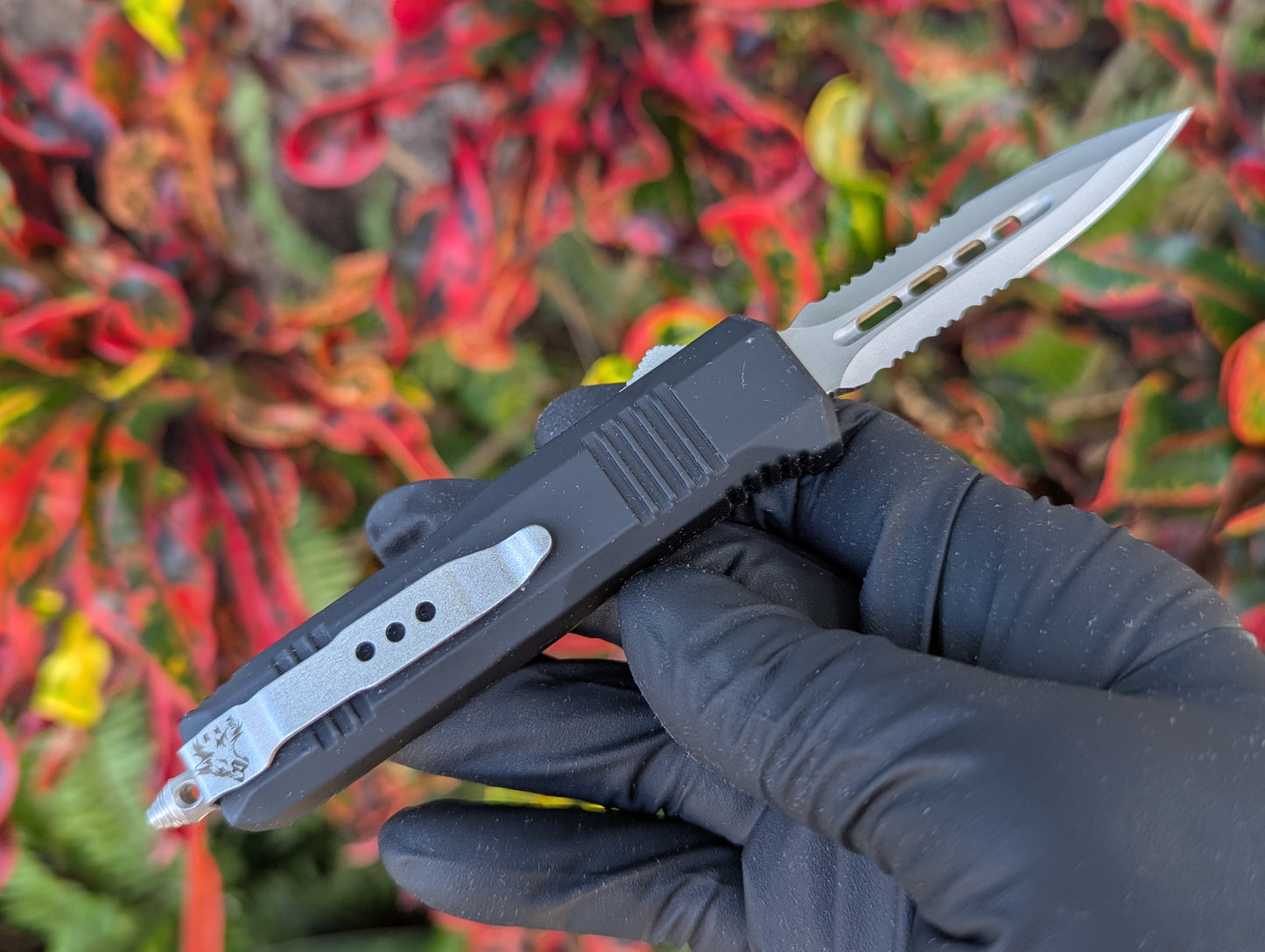 7" Mini Double Edge Serr. D/A OTF Knife