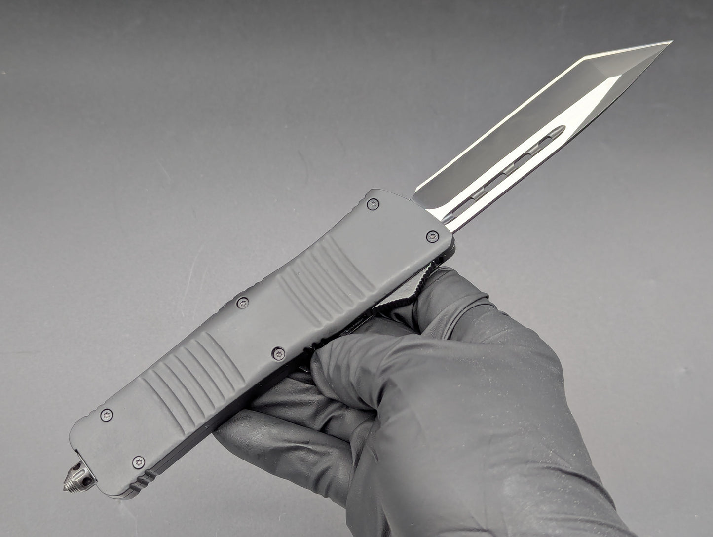 9.5" XL BLACK TACTICAL TANTO OTF AUTOMATIC KNIFE