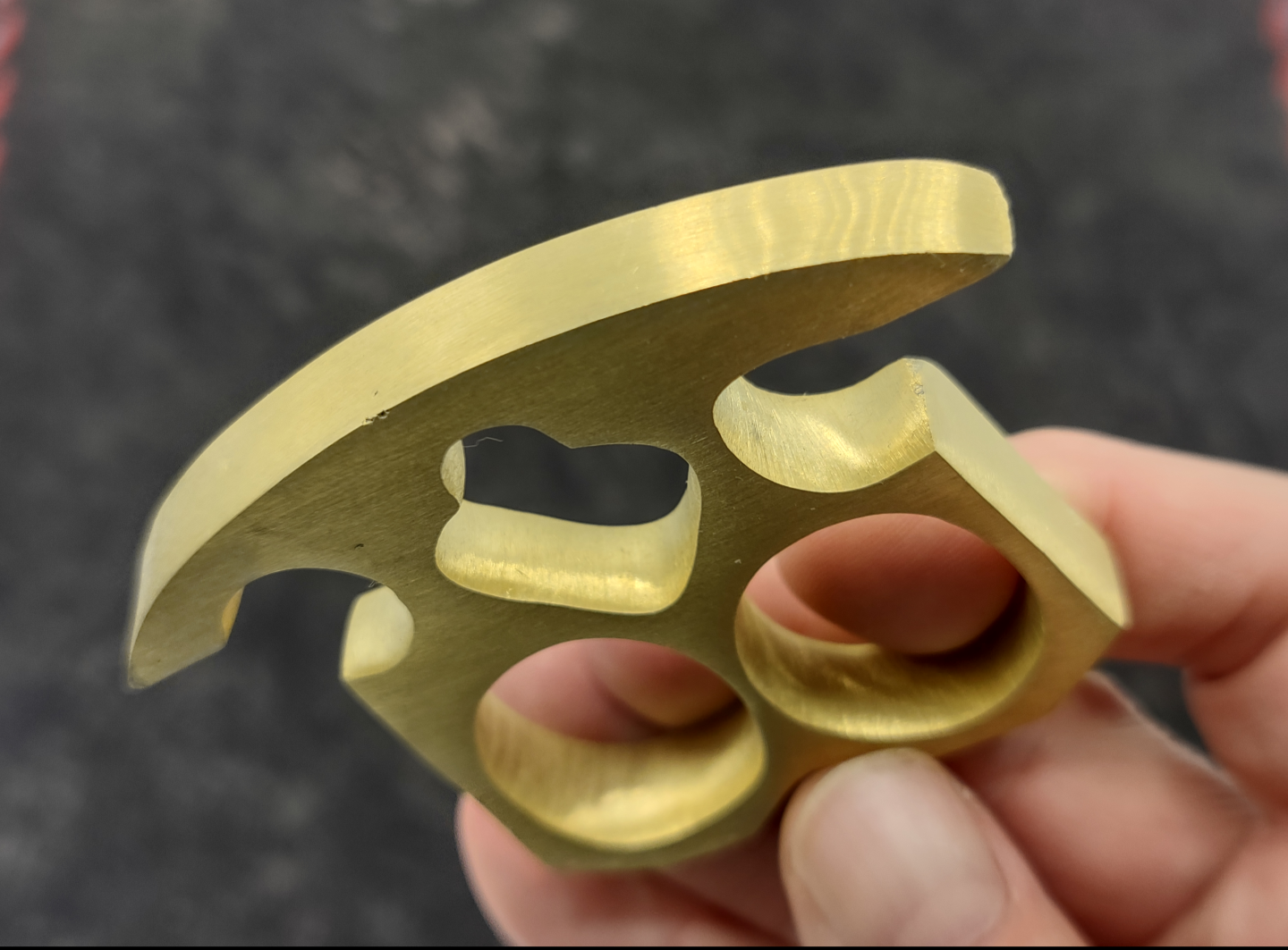 Solid Brass 2 Finger Knuckle Duster LIGHTNING OTF KNIVES