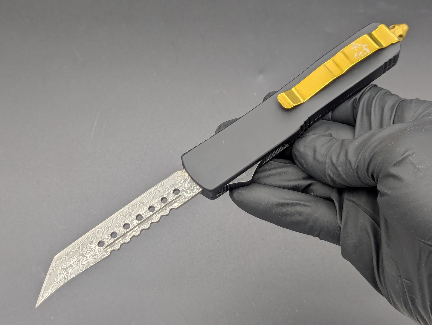 8.5" DAMASCUS HELL RAISER D/A OTF KNIFE