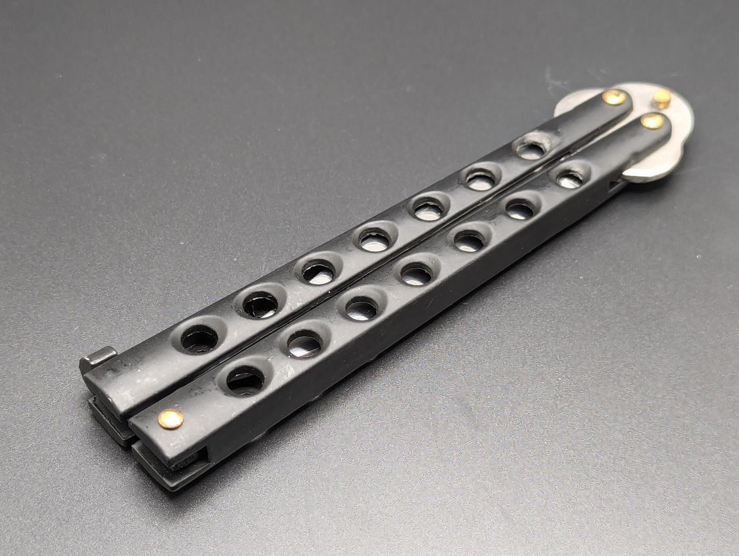 9" OG BLACK STAINLESS STEEL BUTTERFLY KNIFE