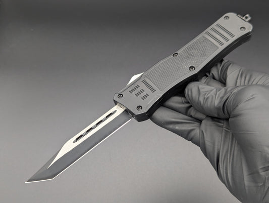 9" 2-Tone Black Tanto CQC OTF Automatic Knife
