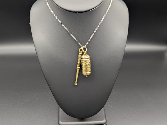 Magic Fu Man Chu Mini Spoon & Brass Tibetan Jar Necklace