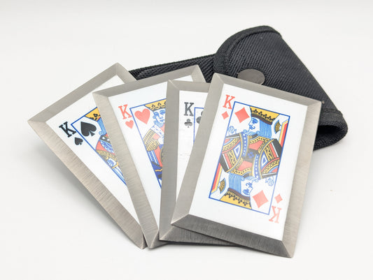 4 PC KINGS NINJA SHURIKEN THROWING CARD SET